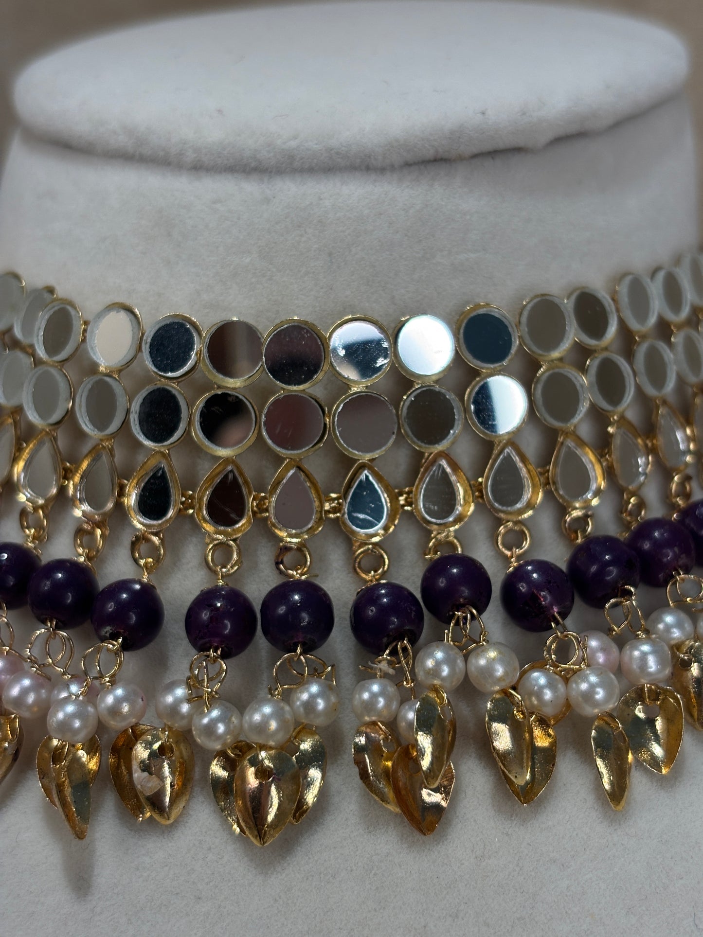 Purple mirror work choker set