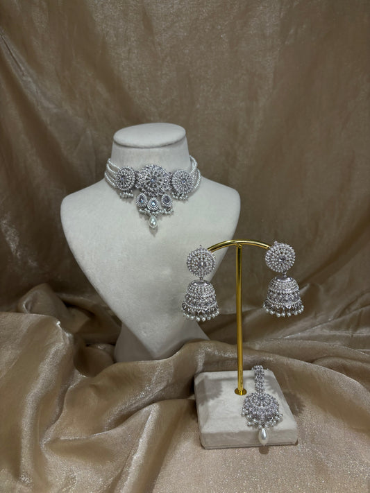 Silver choker set