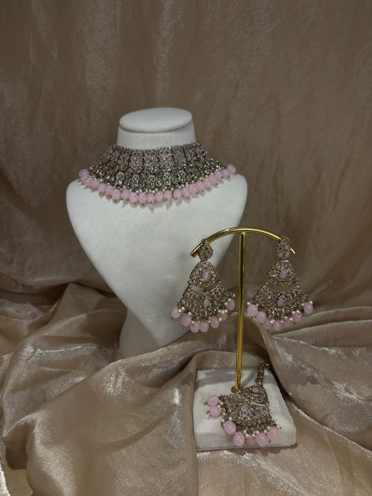Baby pink choker set