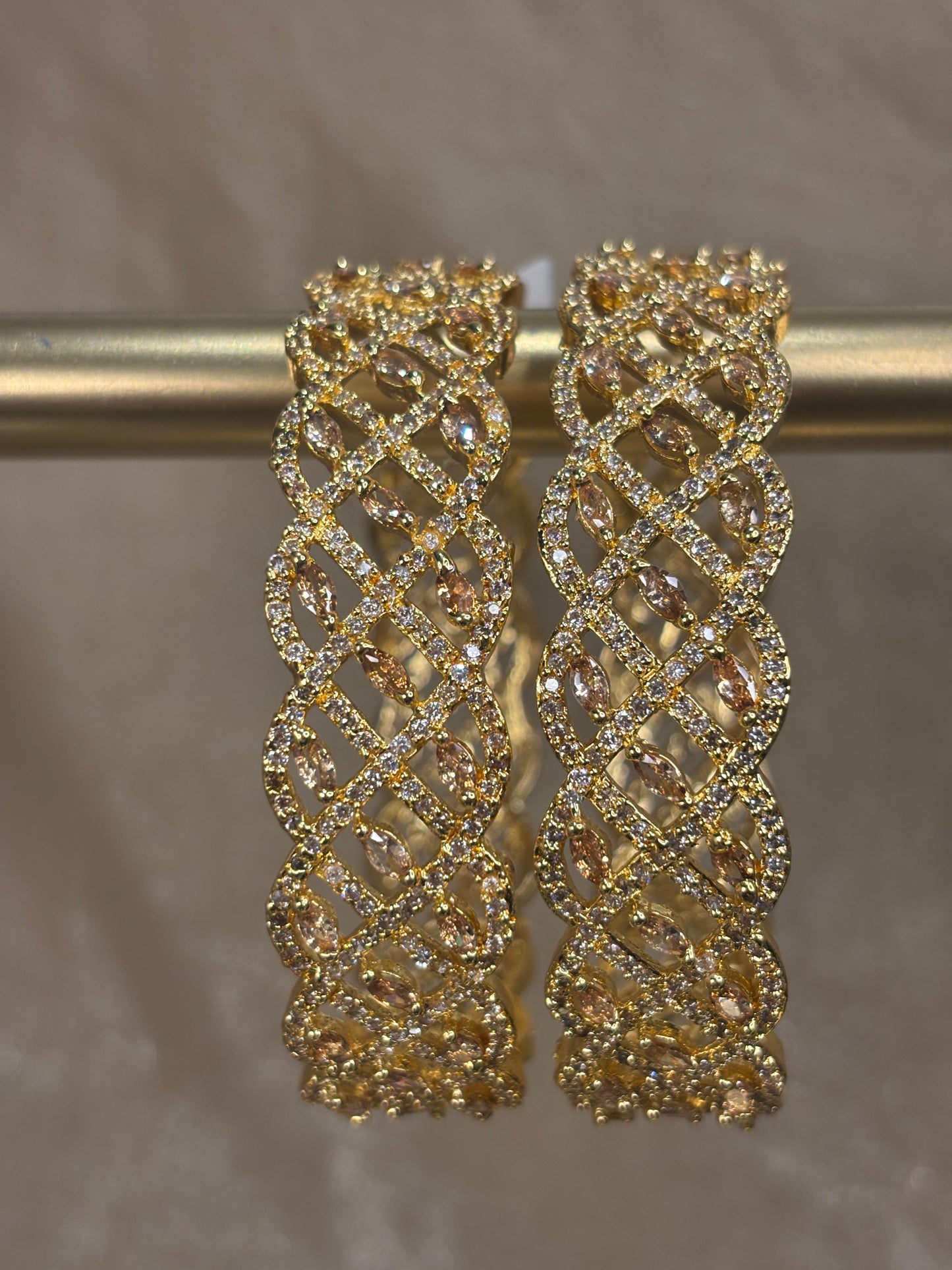 Gold American diamond kare