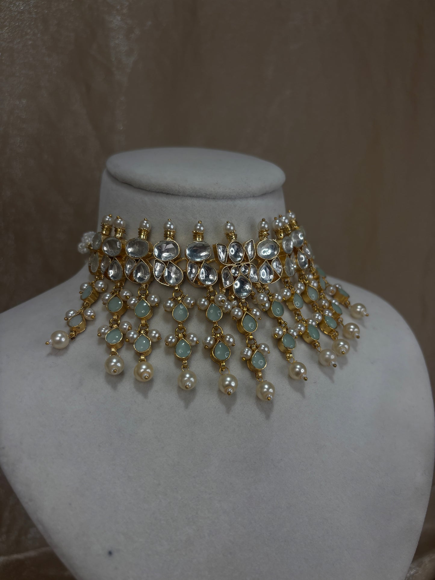Mint green choker set