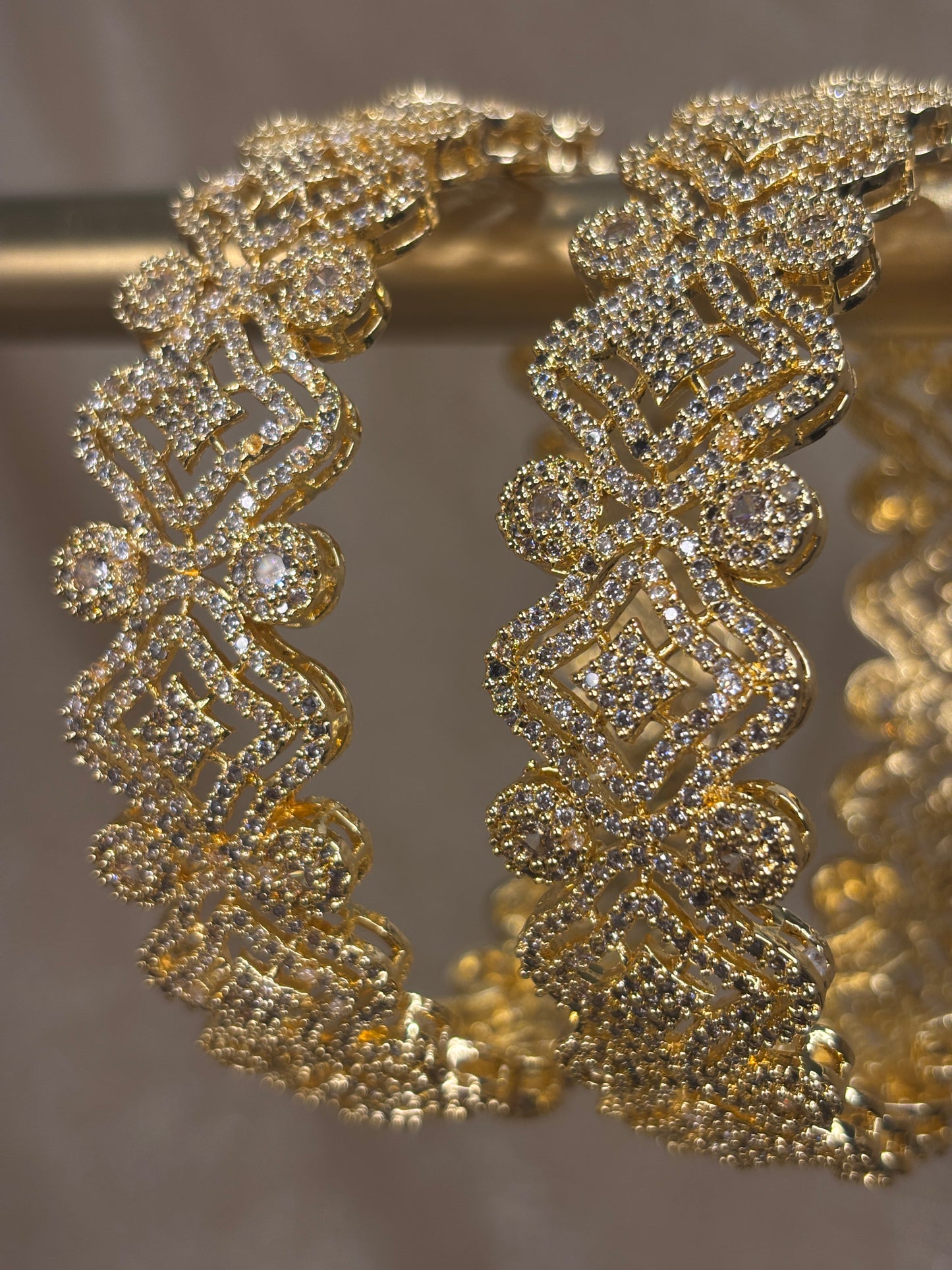Gold American diamond statement kare