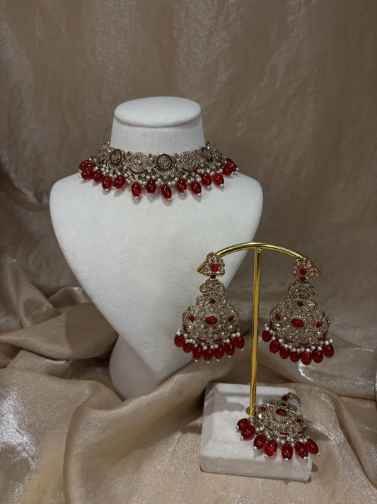 Maroon choker set