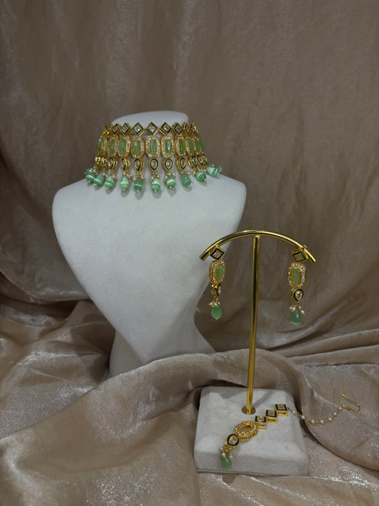 Mint green choker set