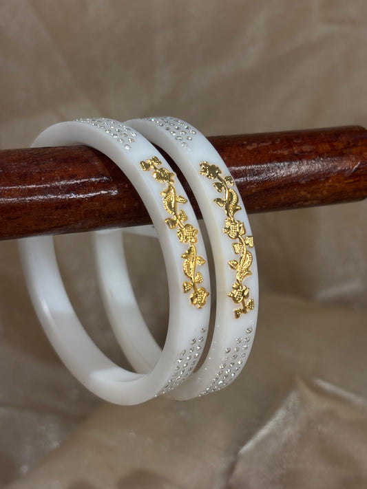 Gold accent bangles