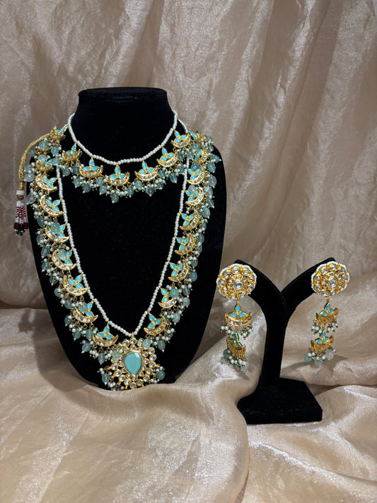 Sea green necklace set
