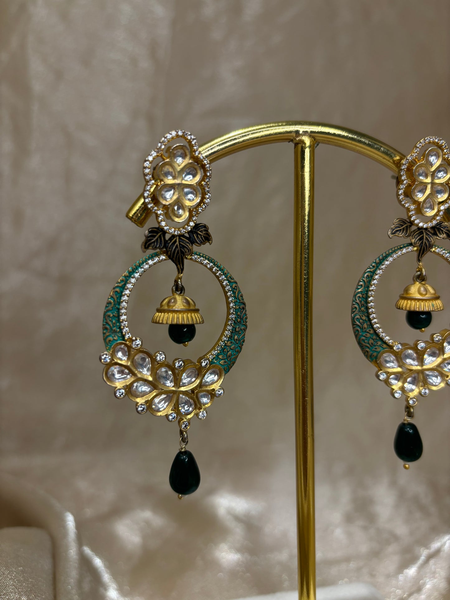 Emerald green earrings