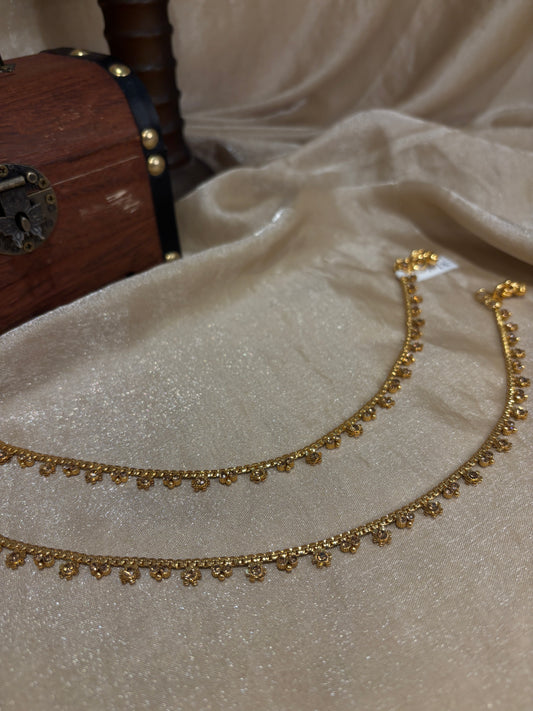 Yellow gold anklets