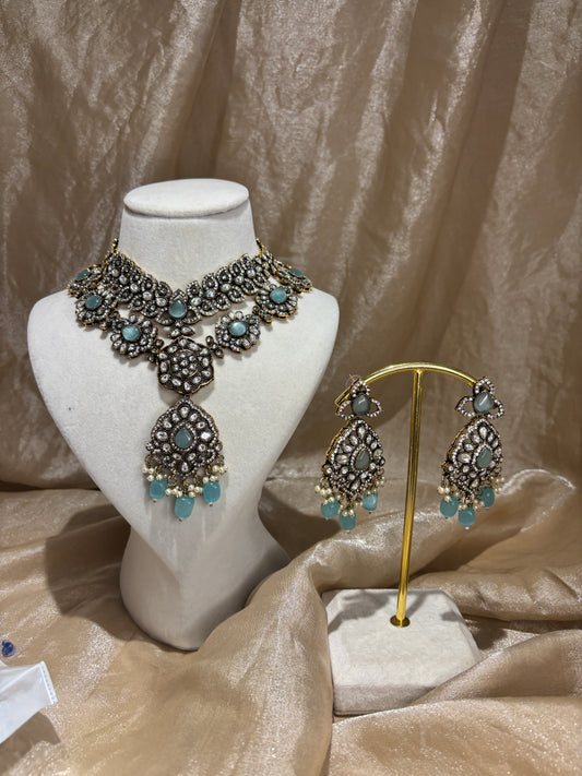 Baby blue layered necklace