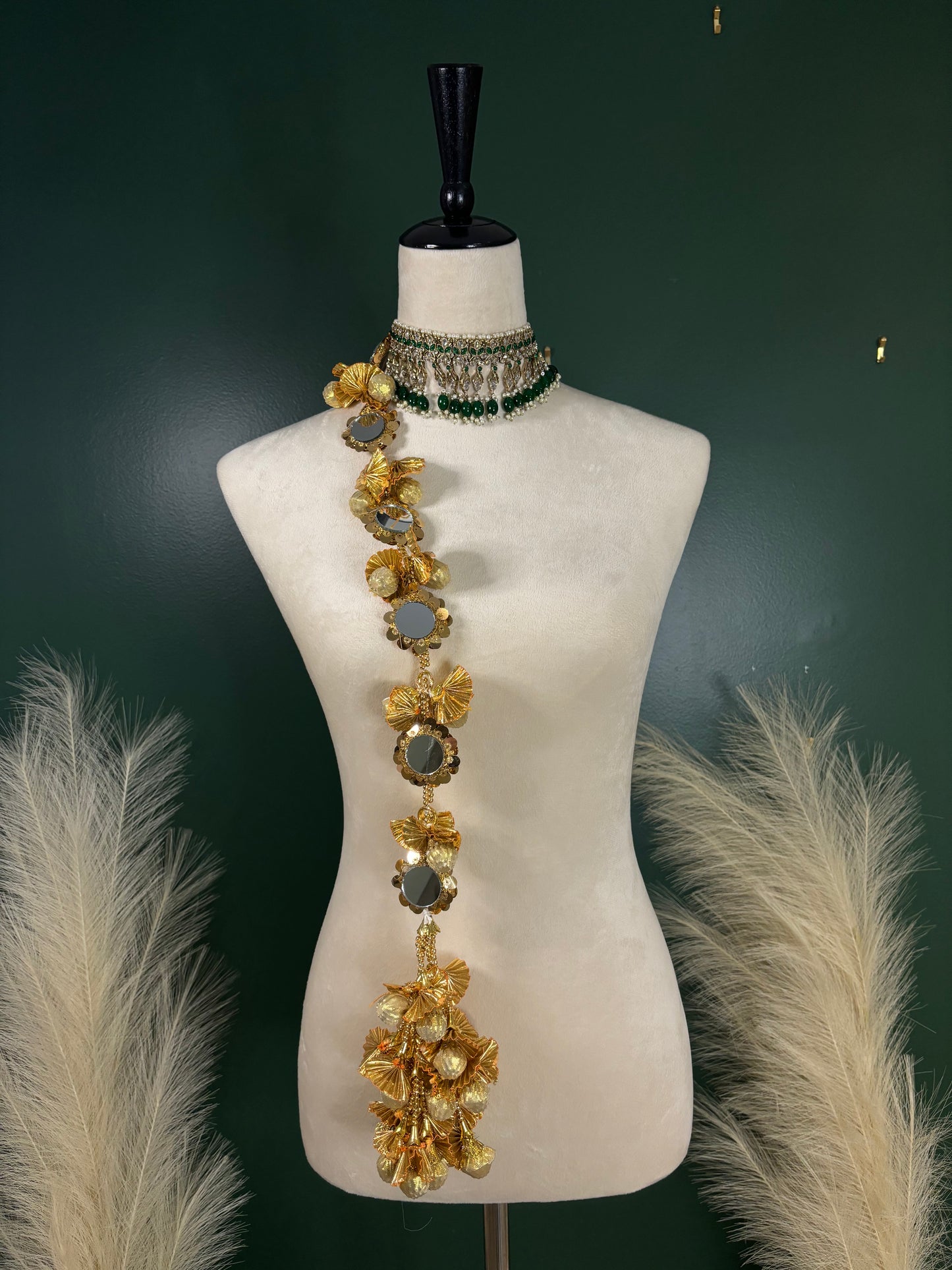 Gold mirror work parandi