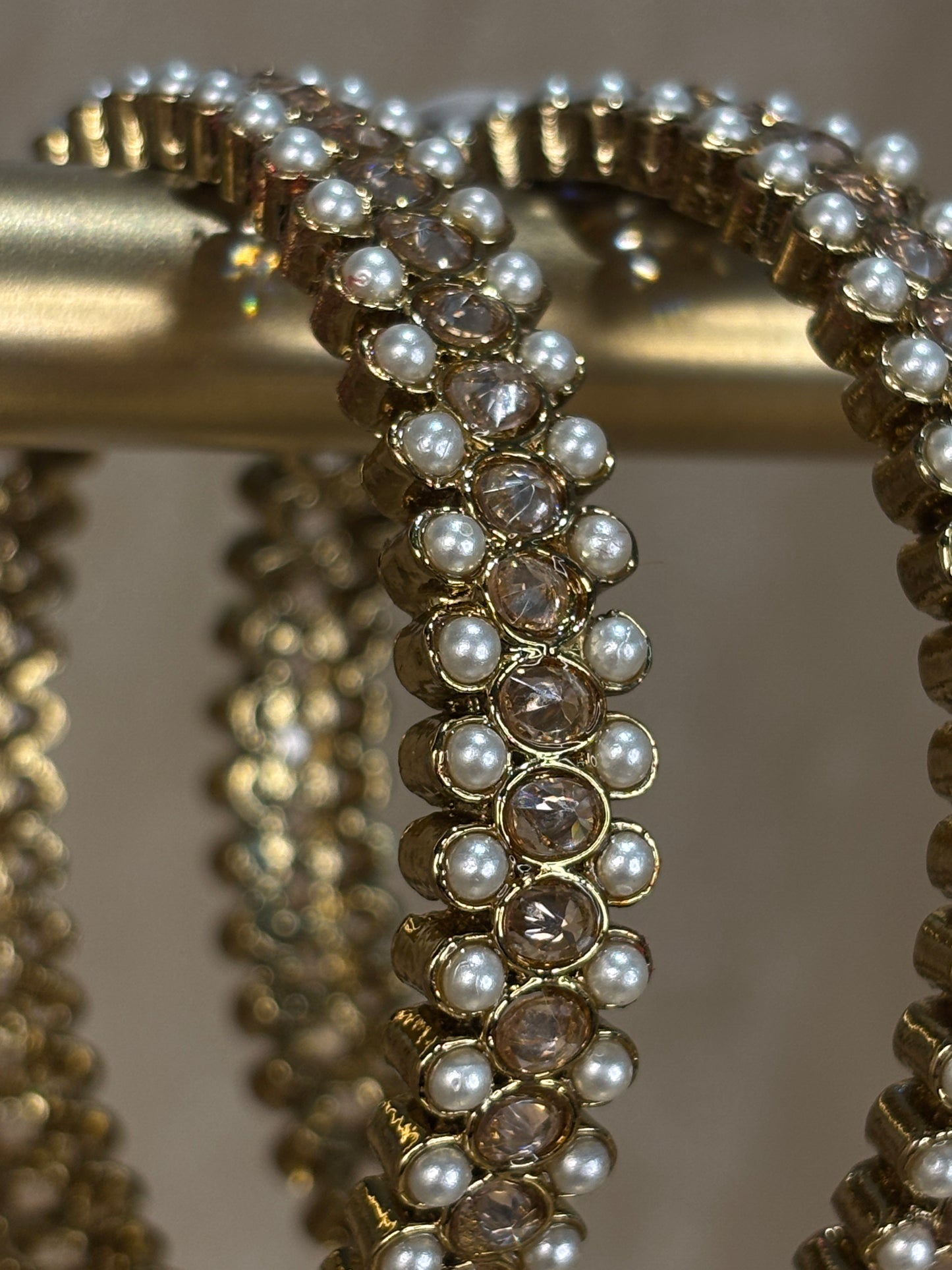 Pearl detail Polki kare