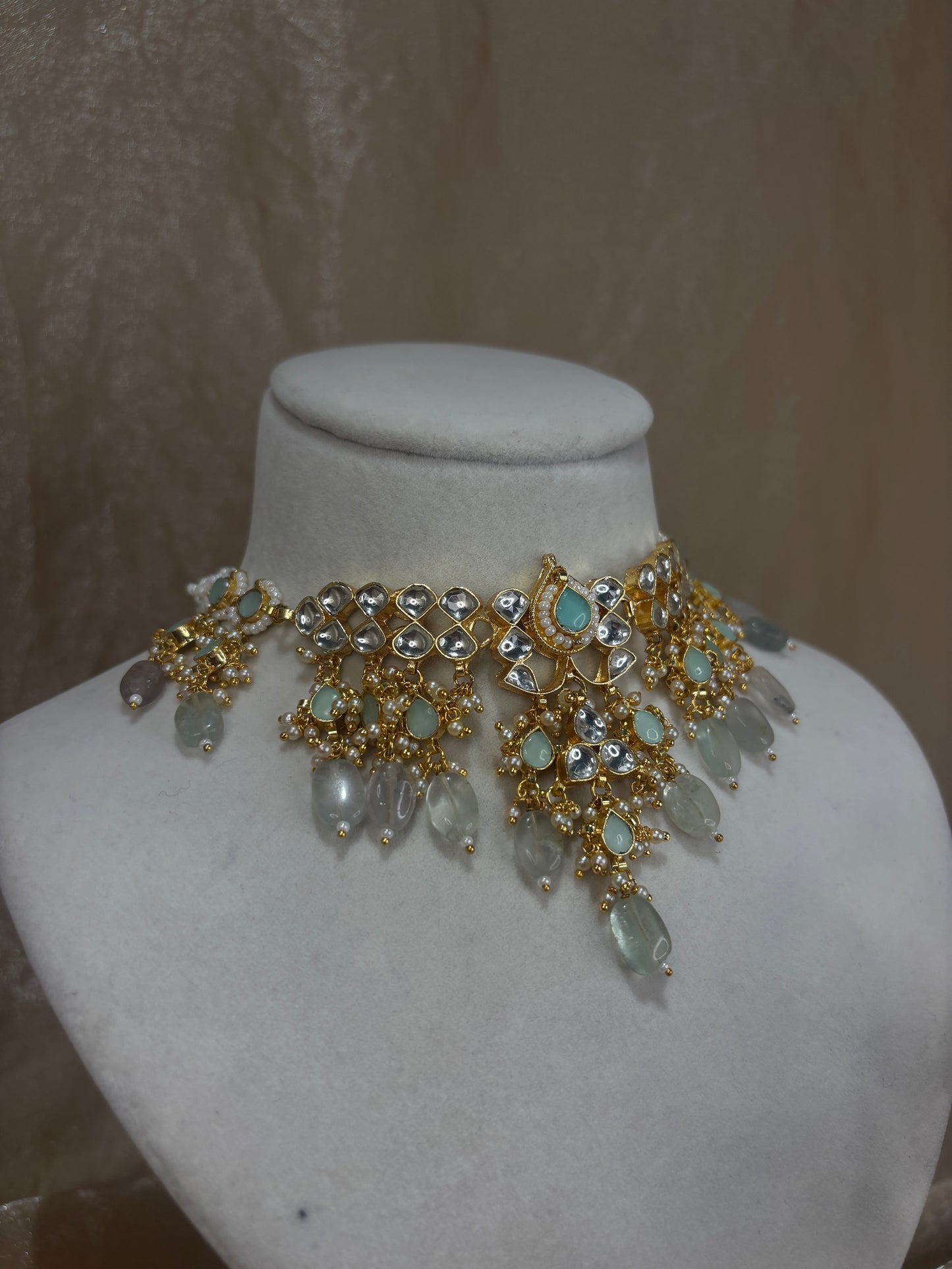 Mint green choker set