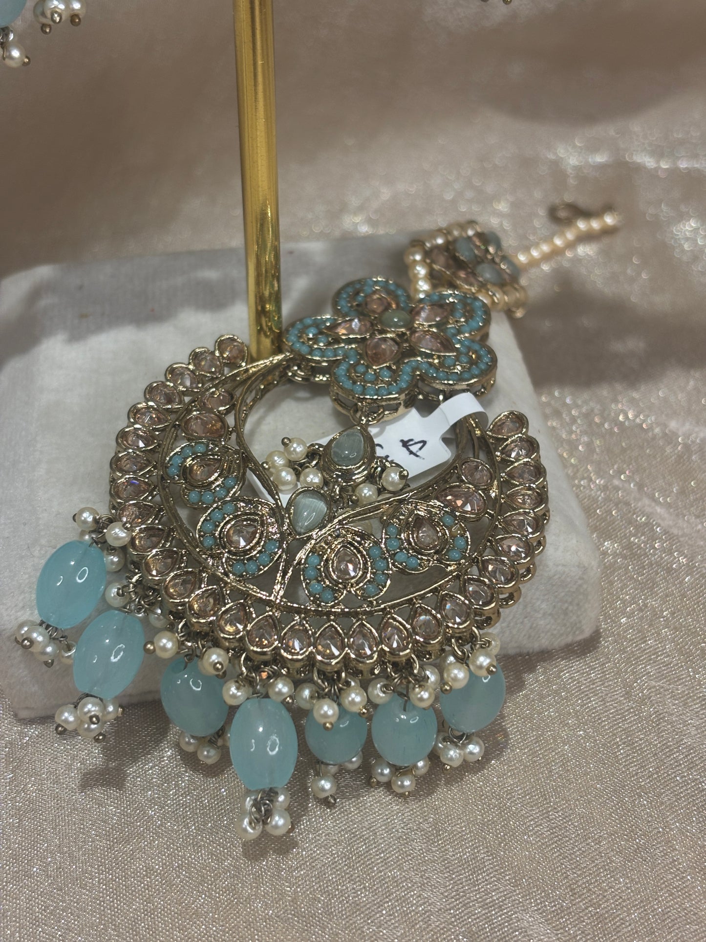 Blue earring/tikka set