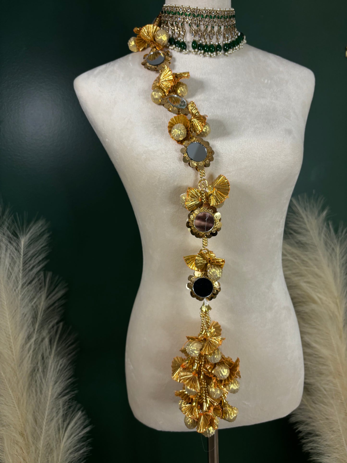 Gold mirror work parandi