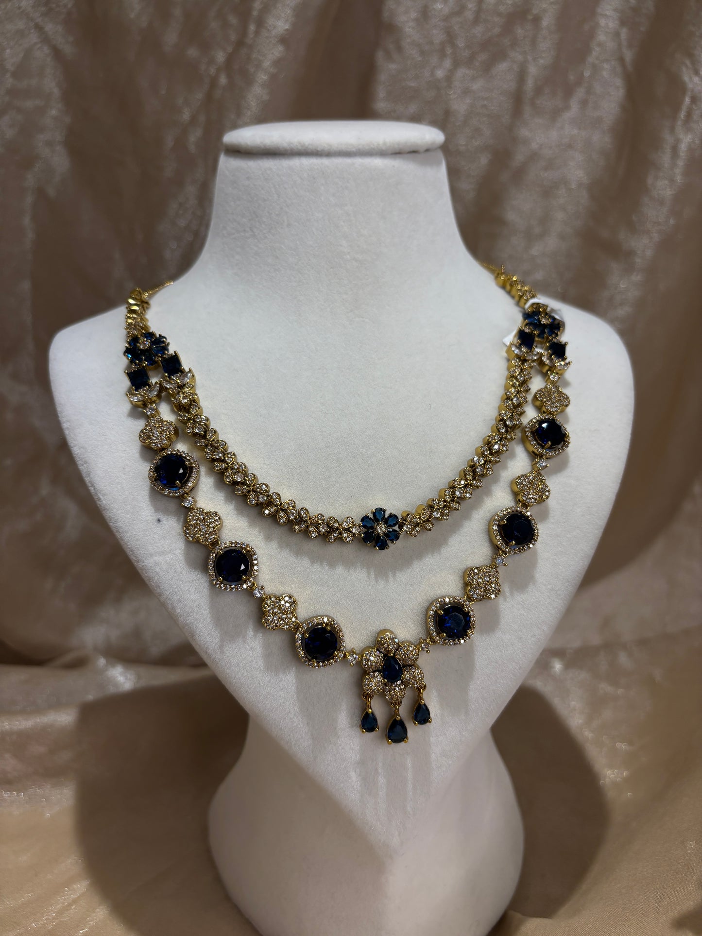 Navy blue layered necklace