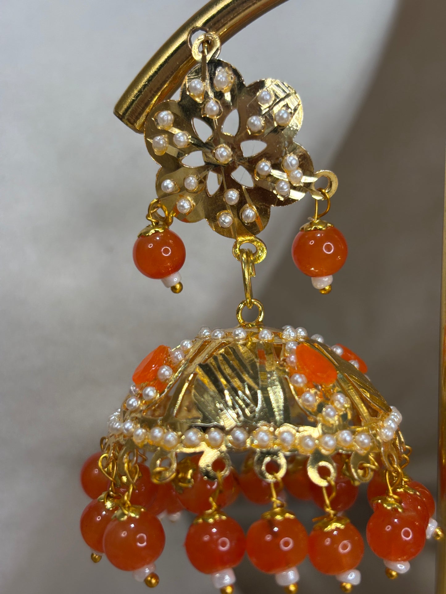 Orange jadau choker set