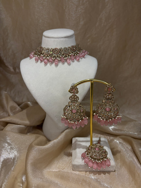 Baby pink choker set