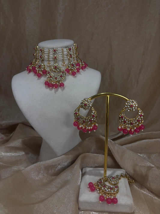 Hot pink choker set