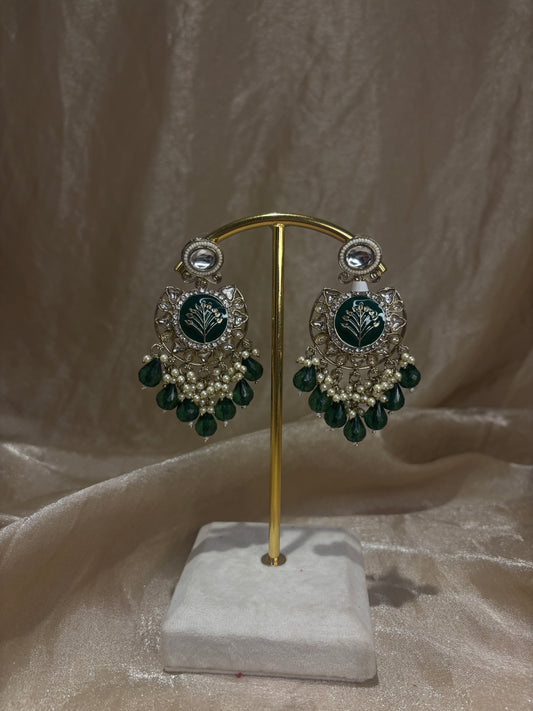 Emerald green earrings