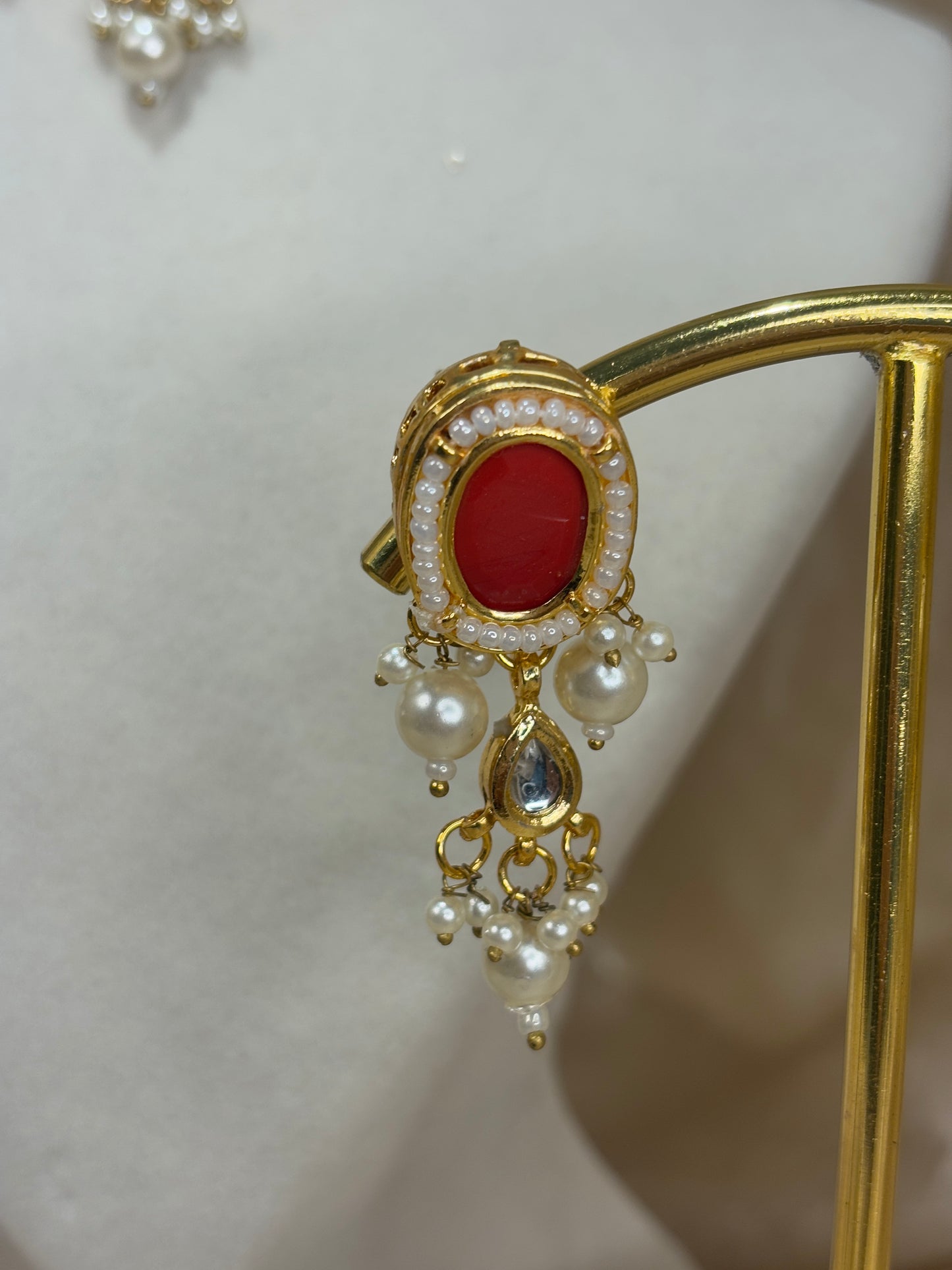 Red kundan choker set
