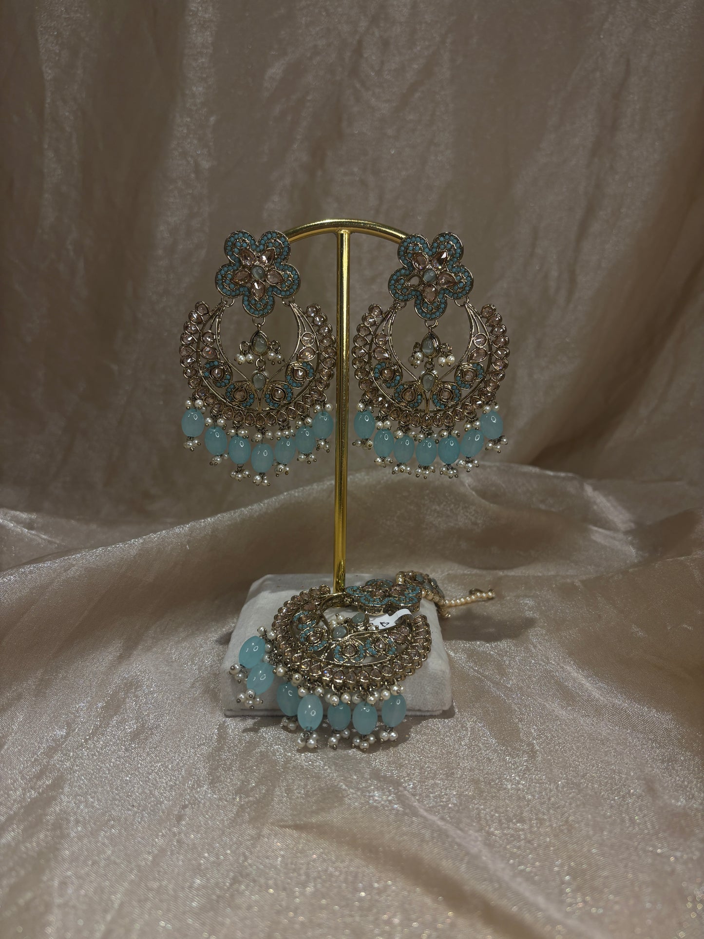 Blue earring/tikka set