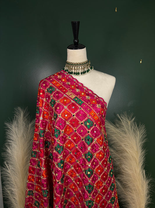 Hot pink phulkari