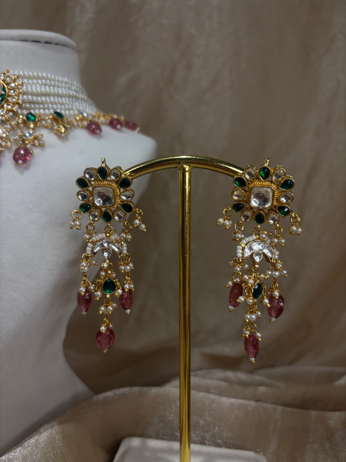 Emearld green/purple choker set