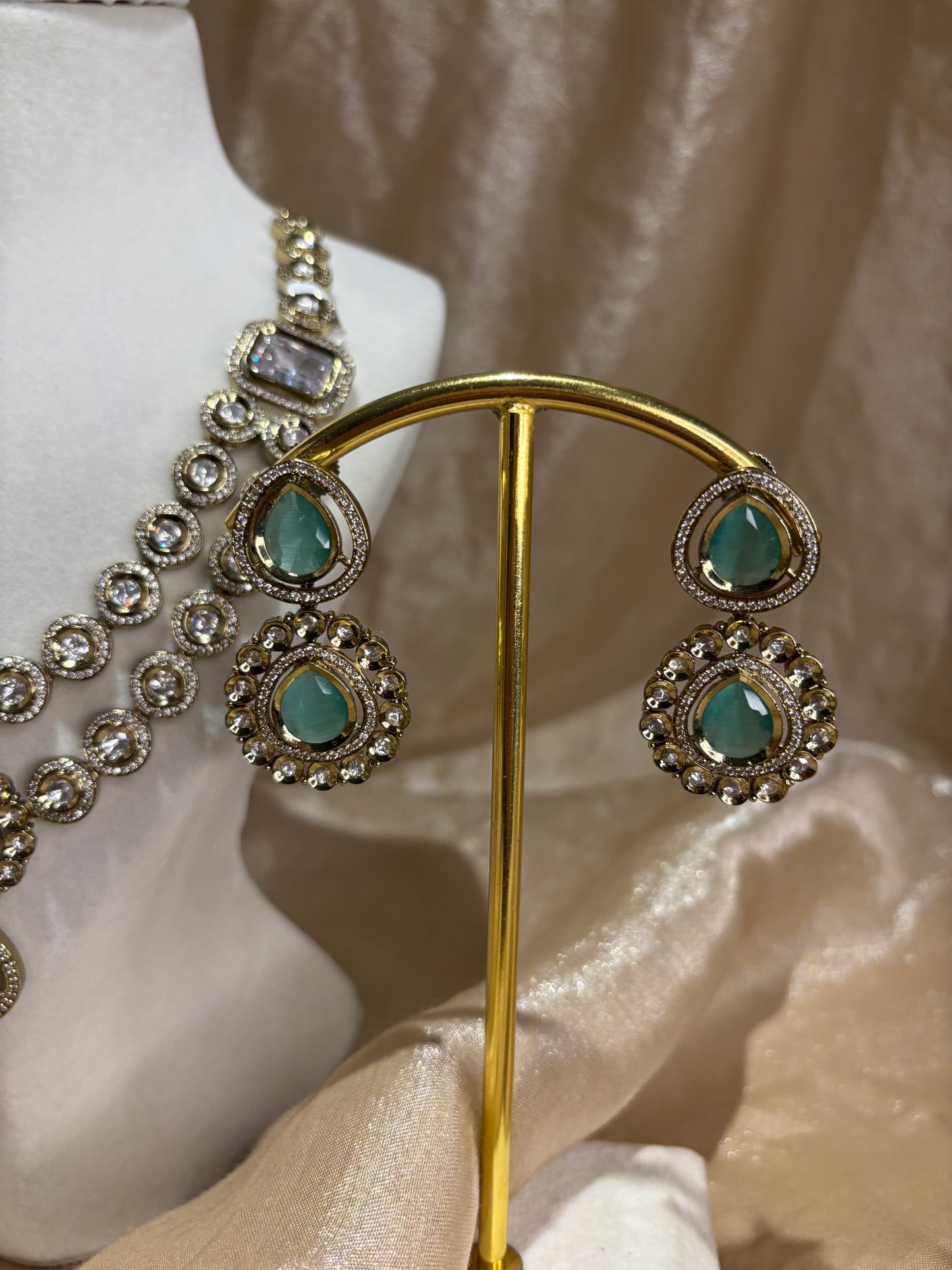 Mint green layered necklace