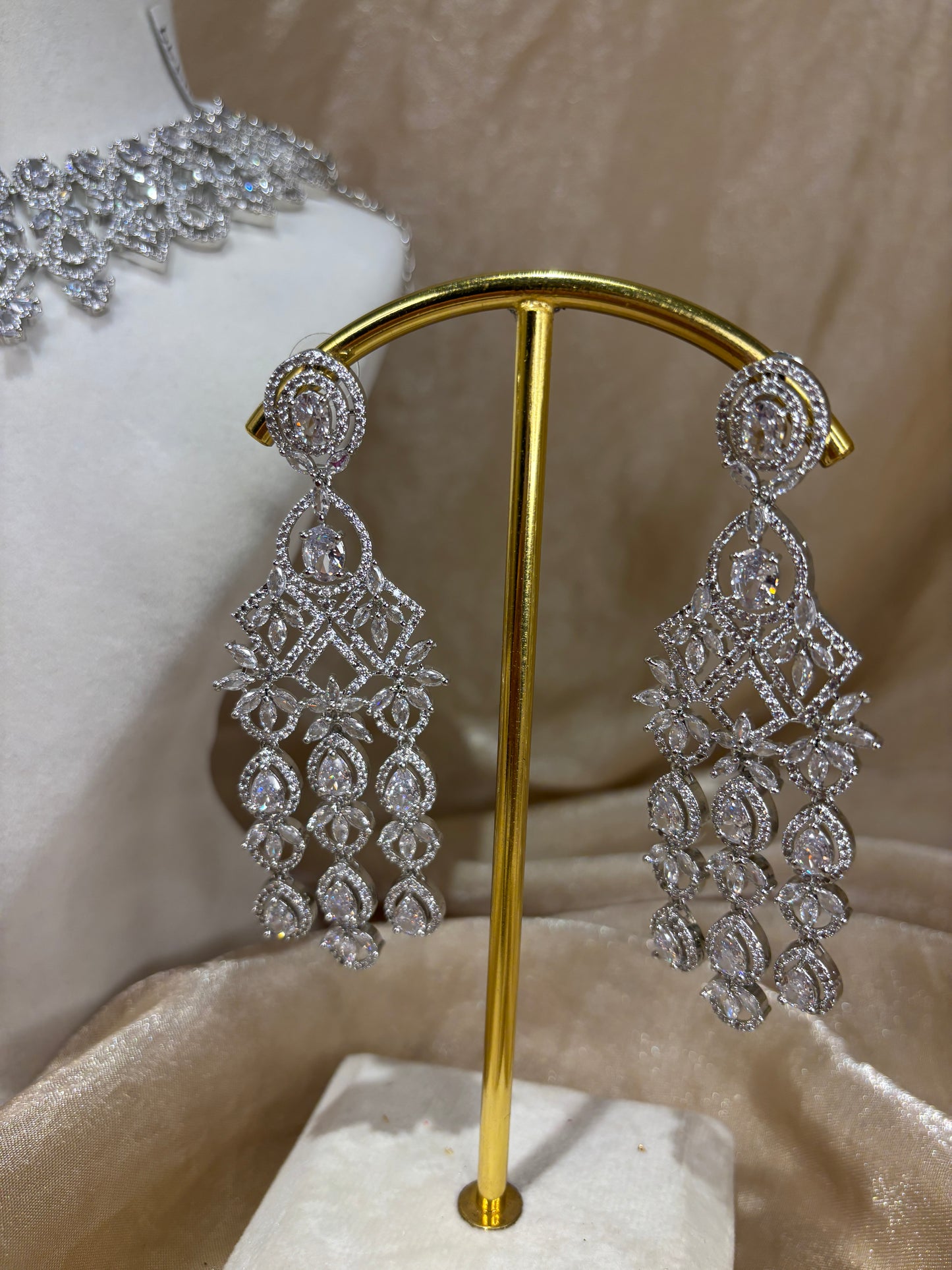 Silver American diamond set