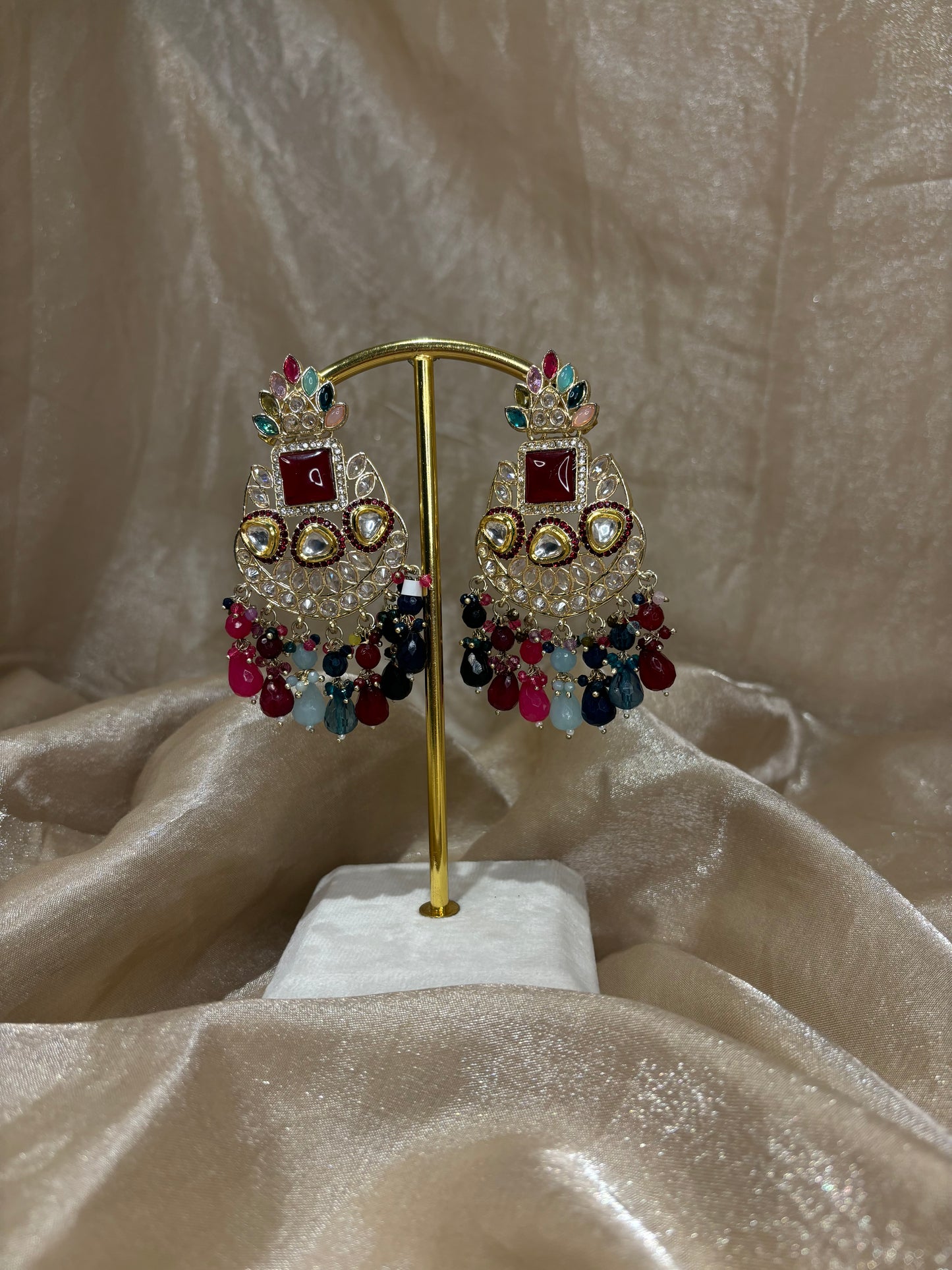 Multi-colour statement earrings