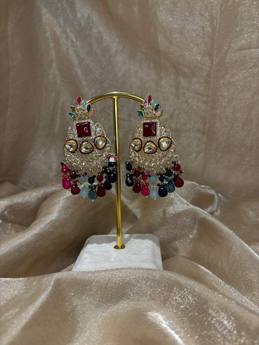 Multi-colour statement earrings