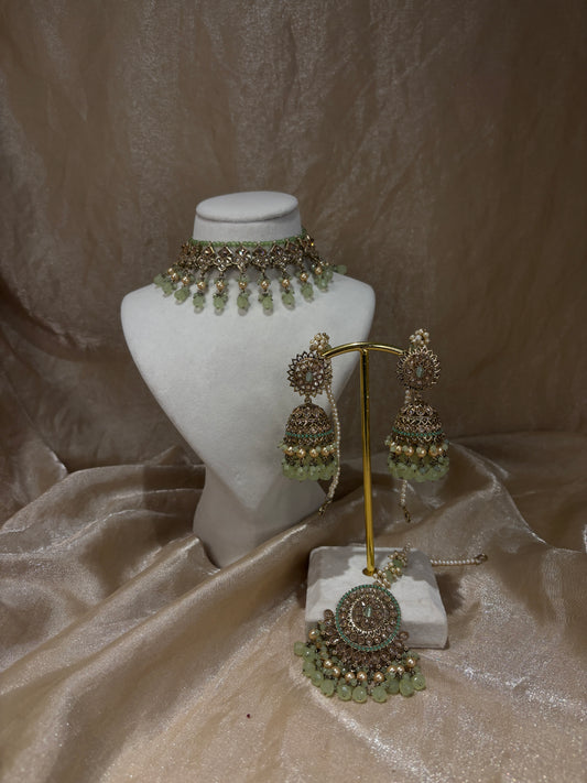 Mint green choker set