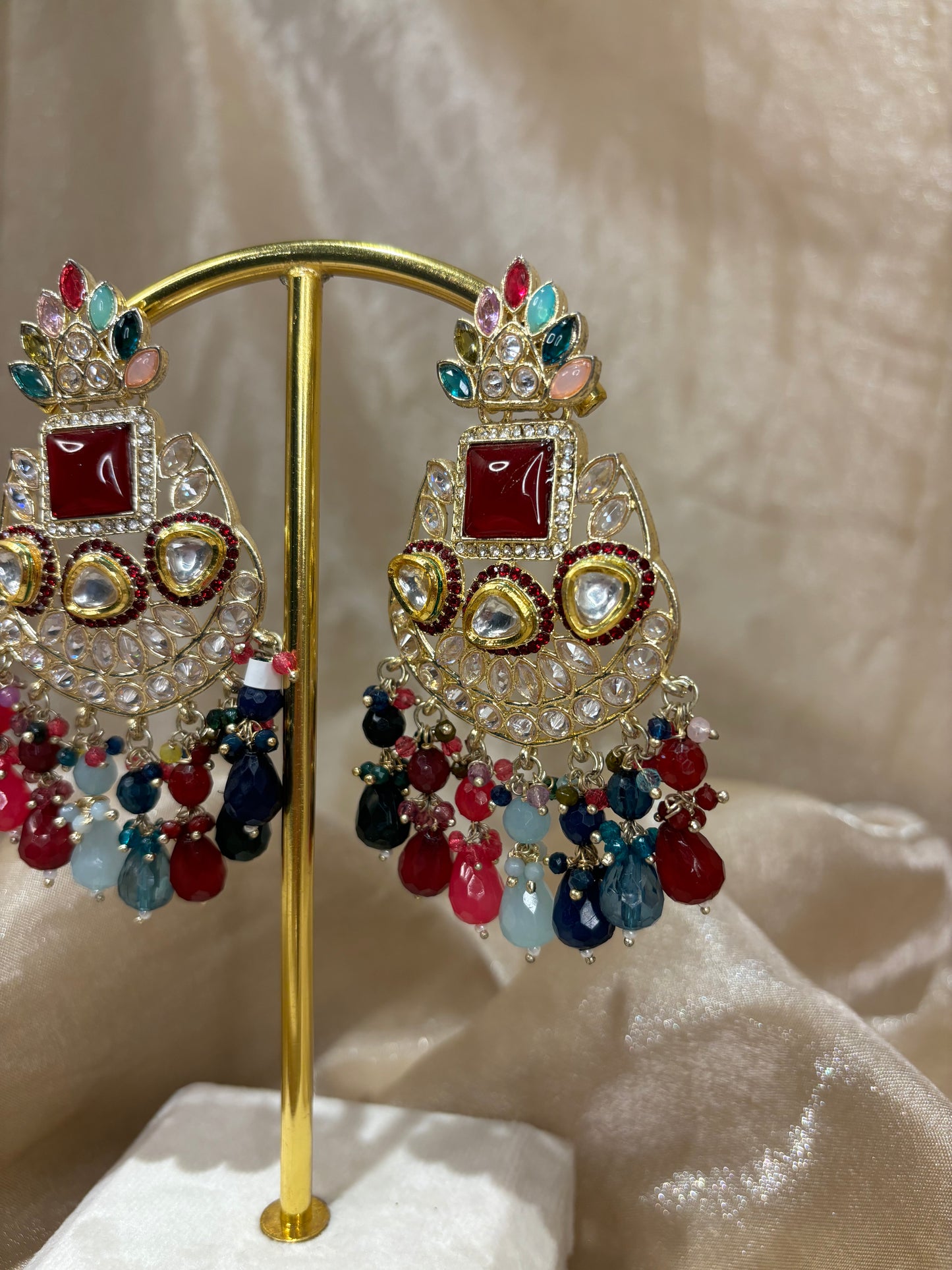 Multi-colour statement earrings