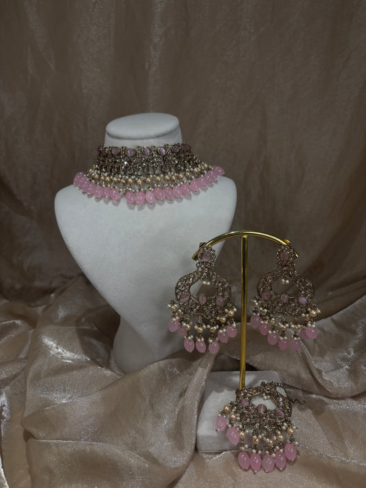 Baby pink choker set