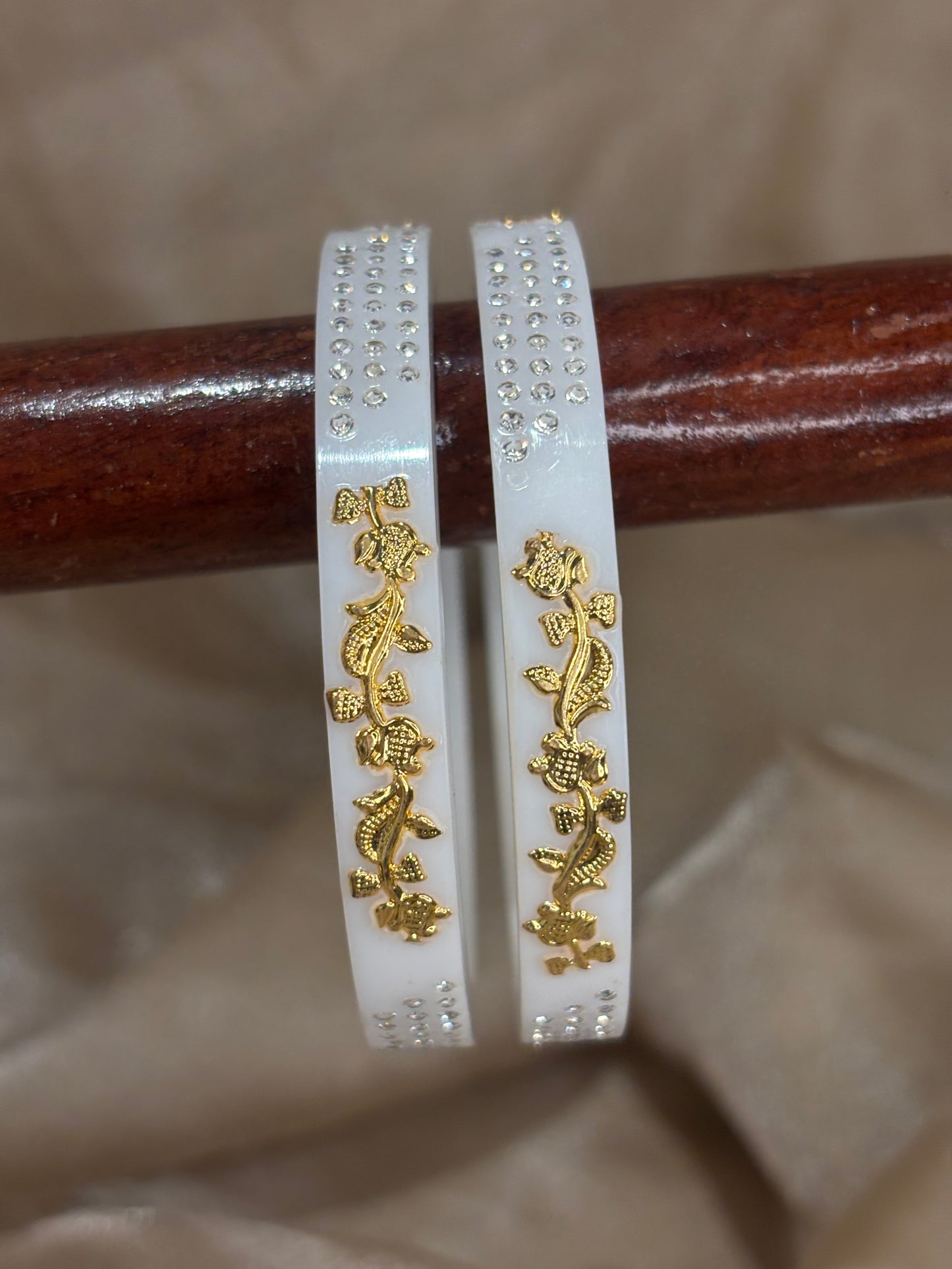 Gold accent bangles