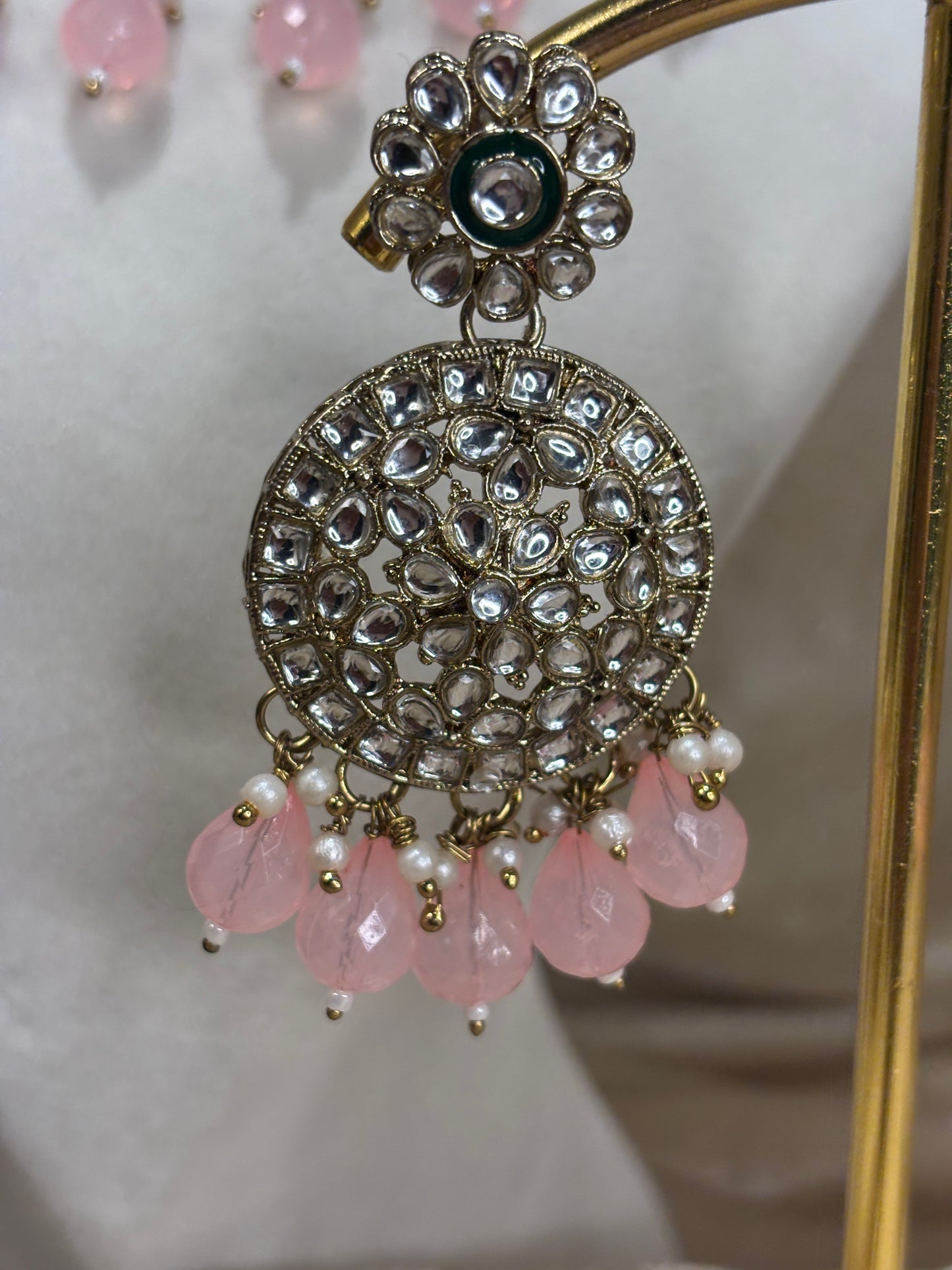 Baby pink necklace set