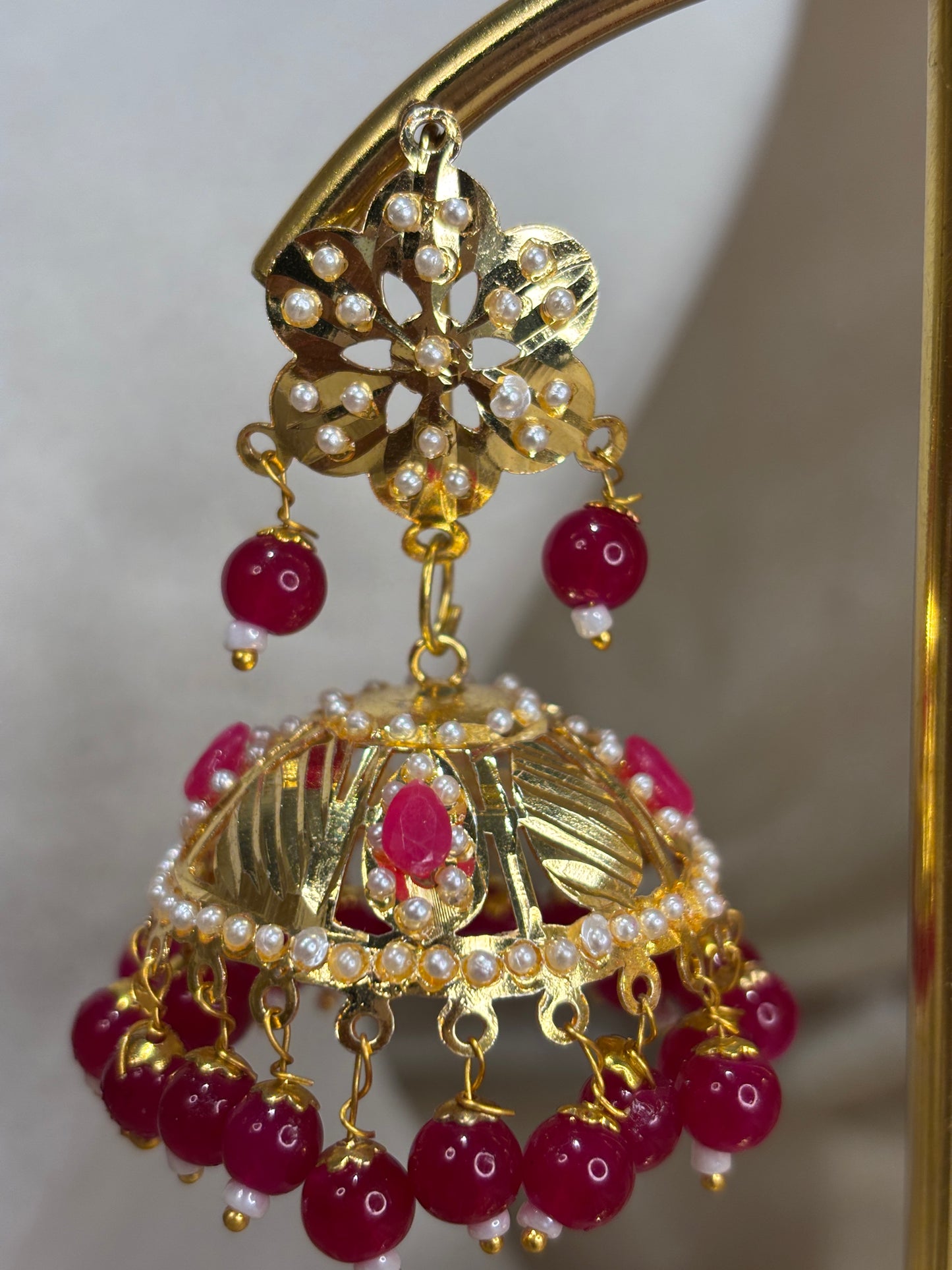 Hot pink jadau choker set