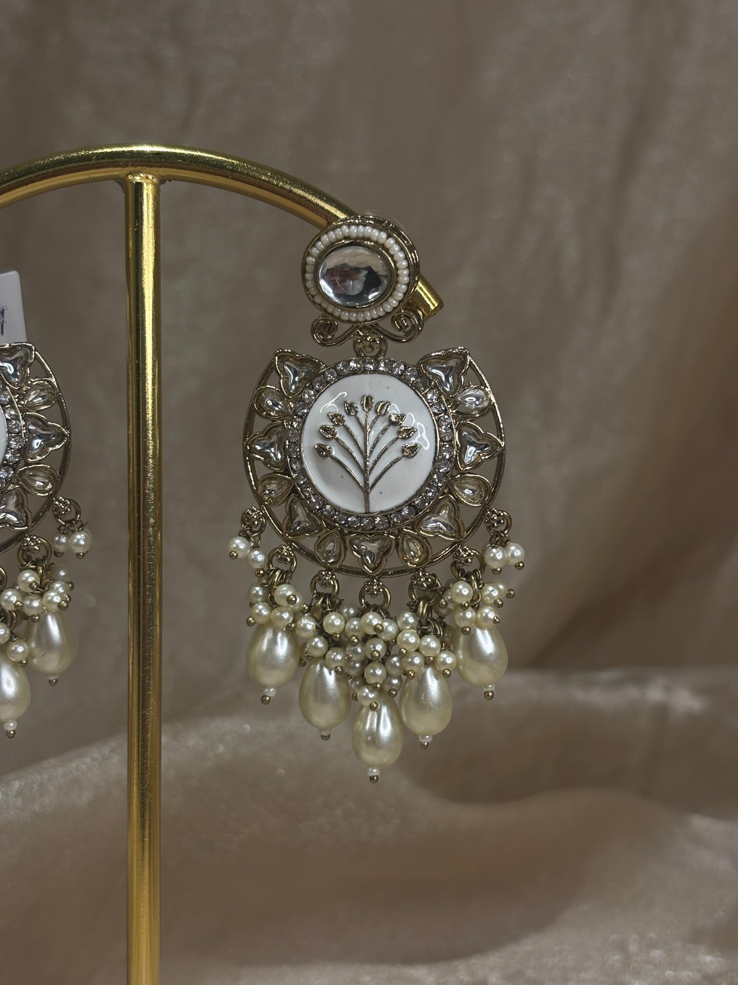 White earrings