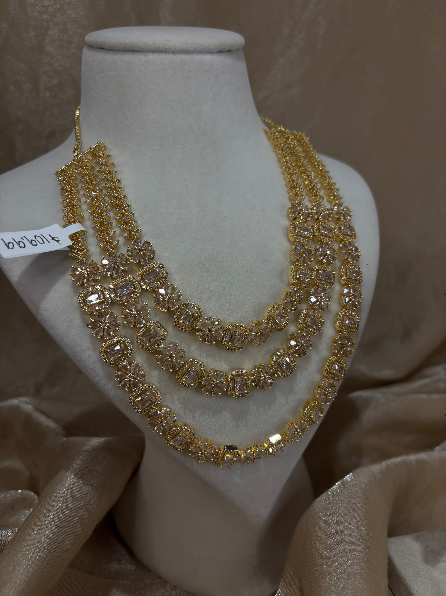 3-layer gold American diamond set