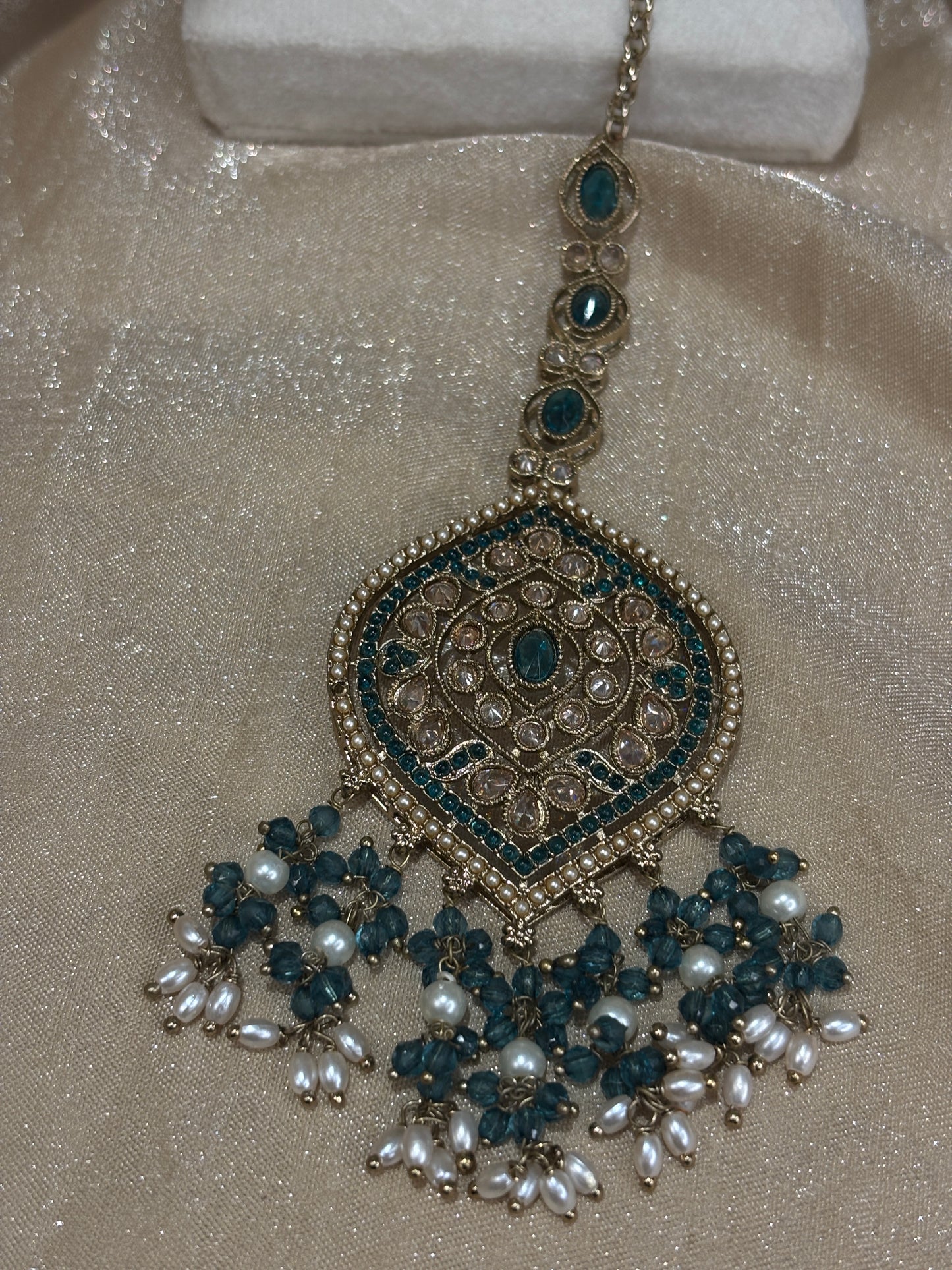 Teal necklace set