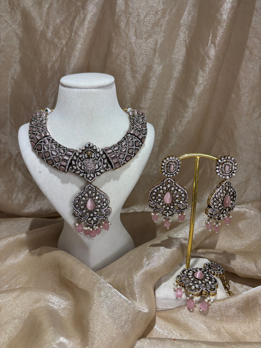Baby pink necklace set