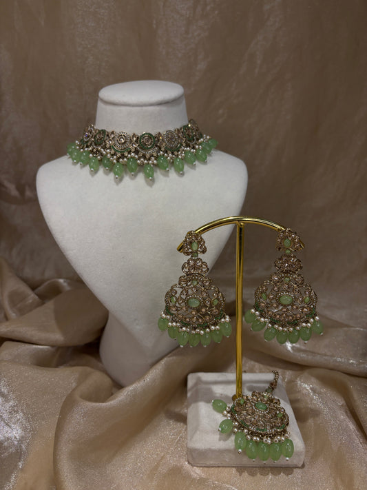 Mint green choker set