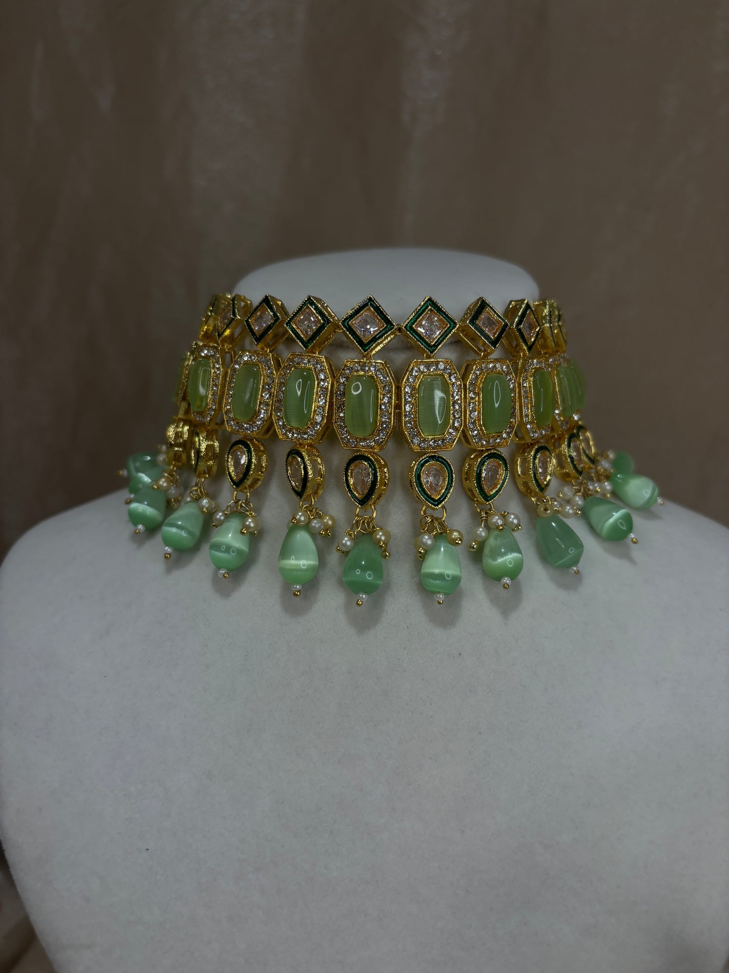 Mint green choker set