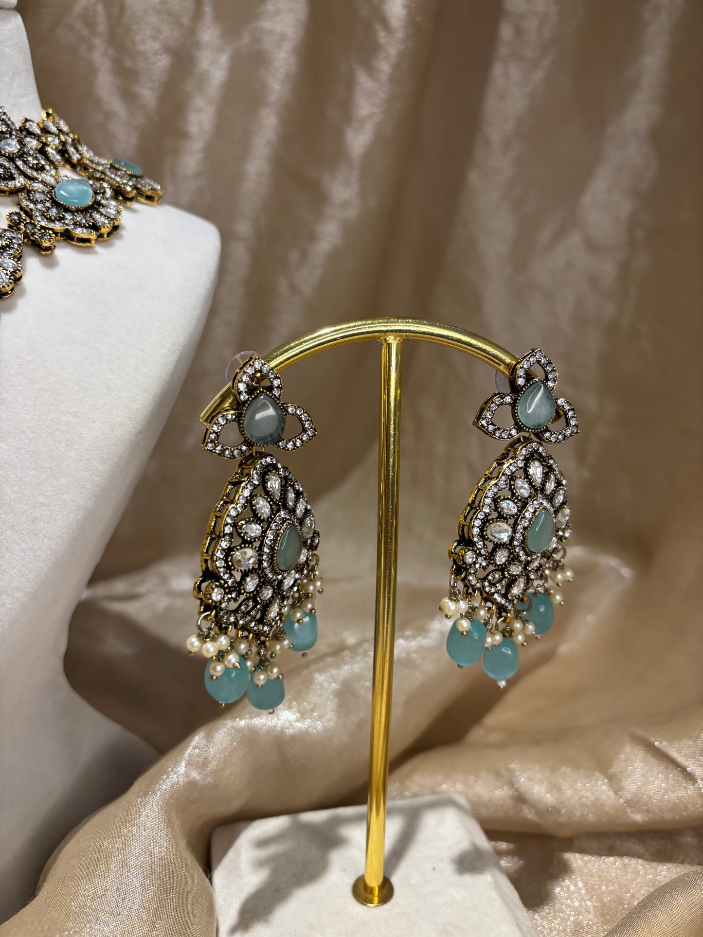 Baby blue layered necklace