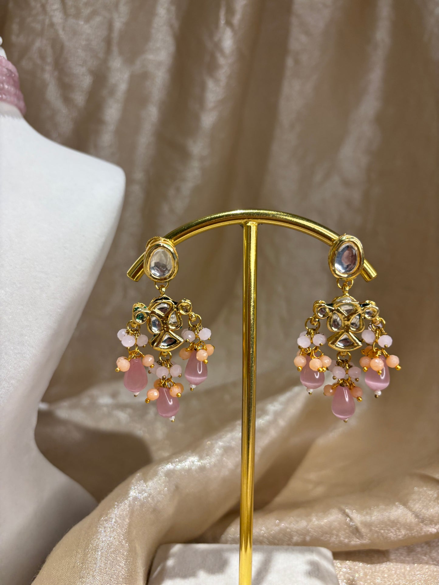 Baby pink and orange choker set