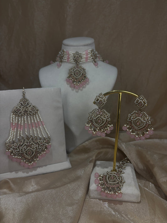 Baby pink choker set