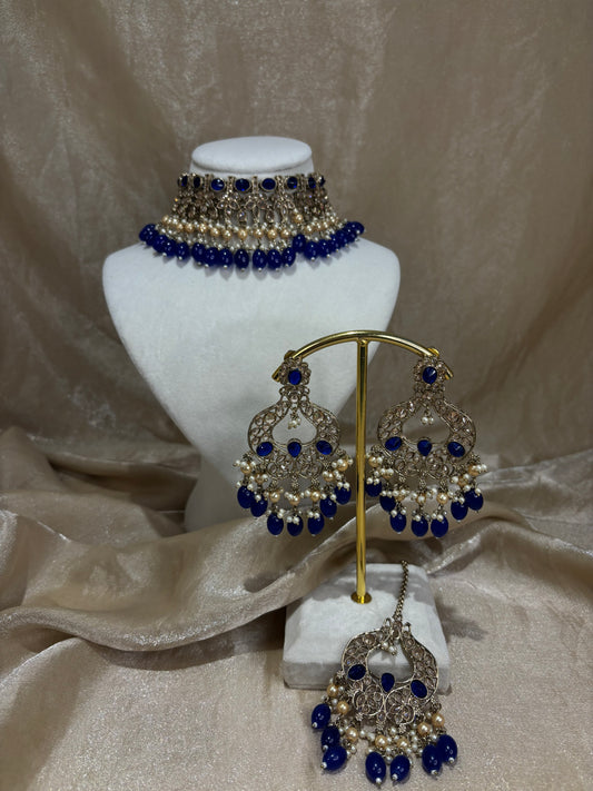 Royal blue choker set