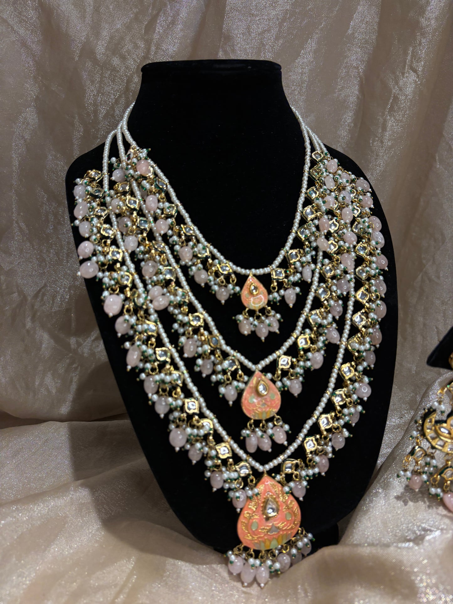 Baby pink layered necklace