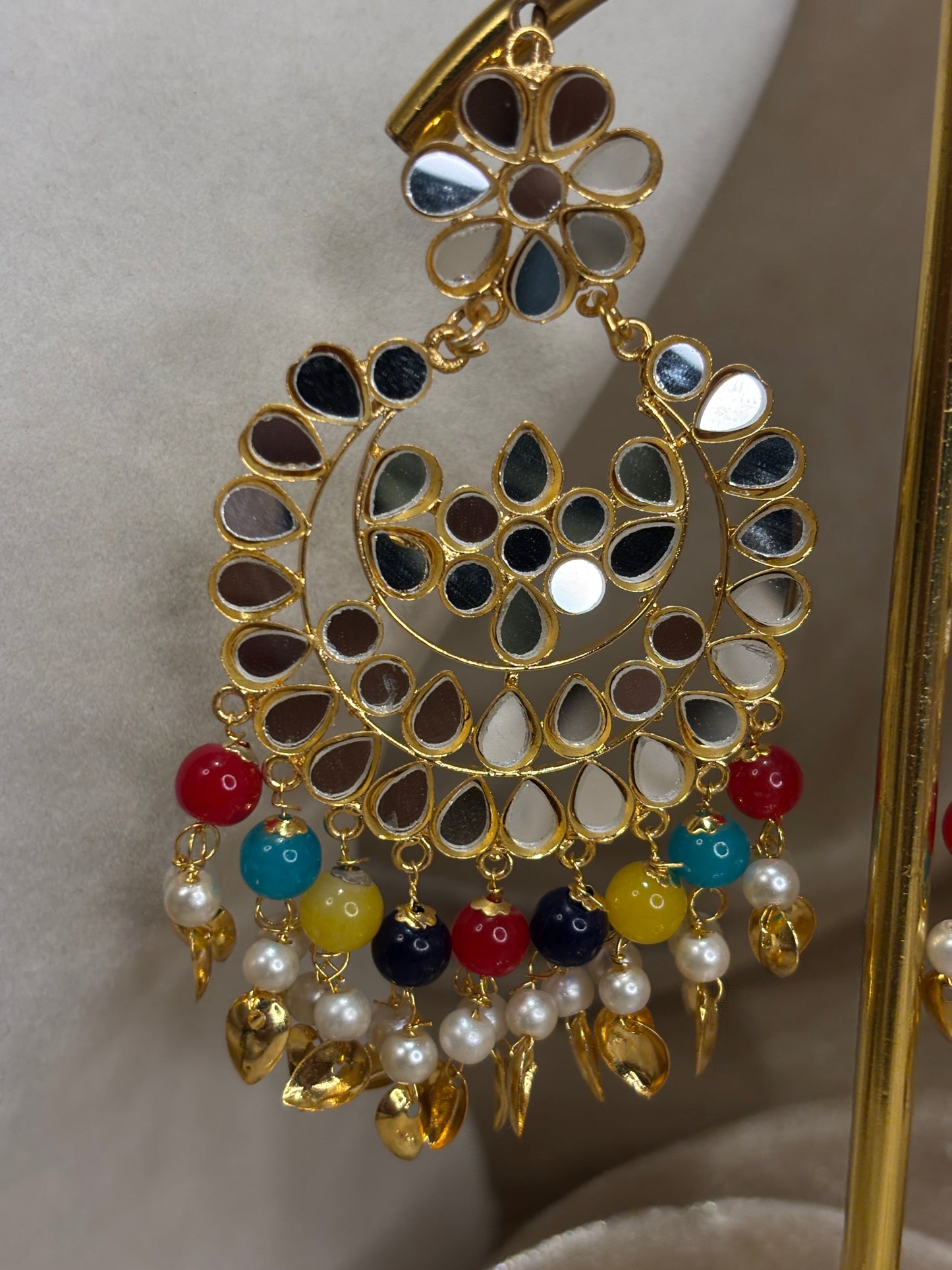 Multi-colour mirror work choker set