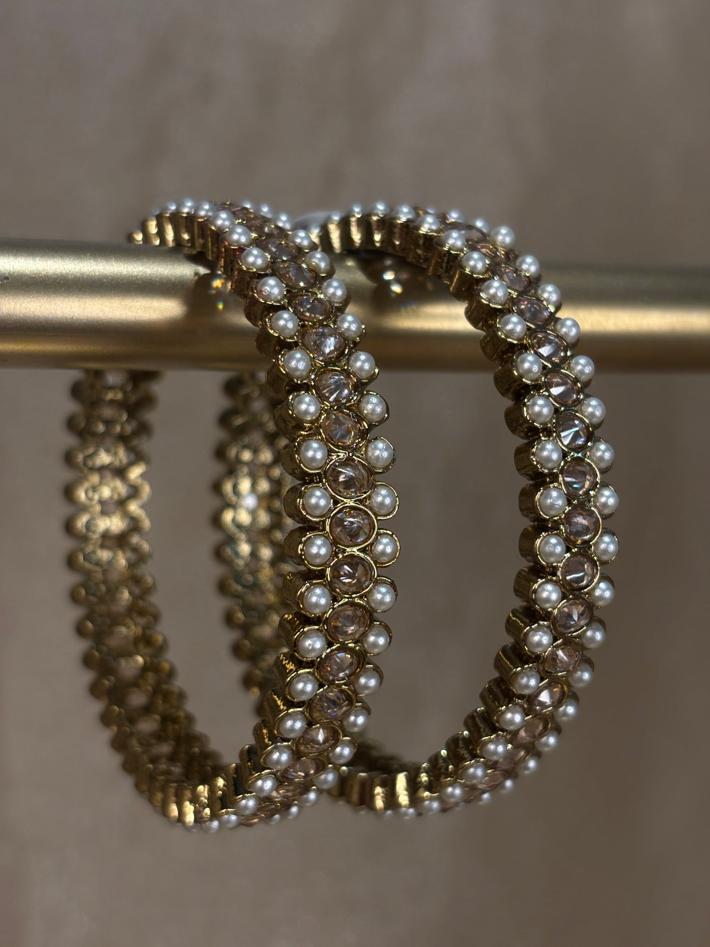 Pearl detail Polki kare
